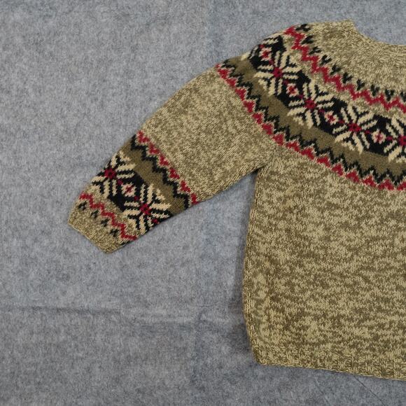 Eddie Bauer Sweater Womens Small Fair Isle Nordic Ski Knit Old Money Wool Crew - Picture 2 of 10